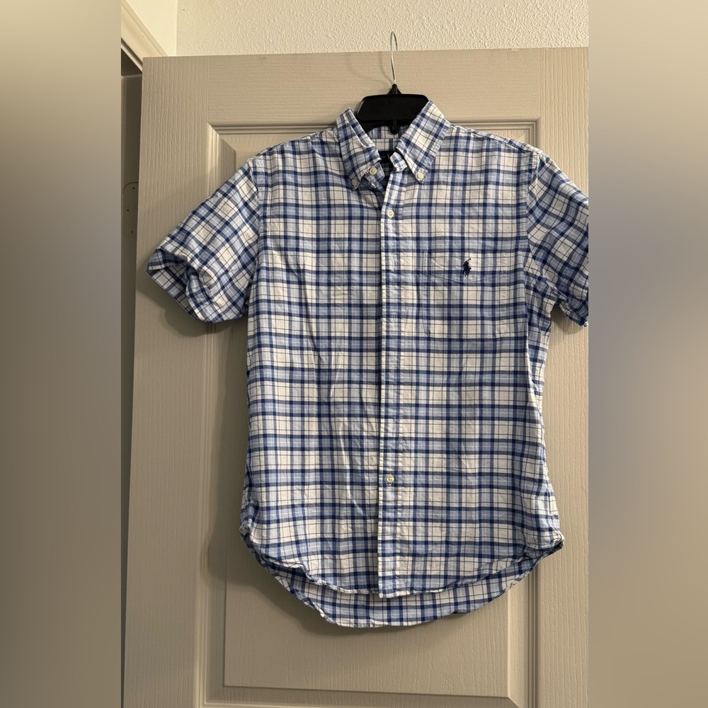 Ralph Lauren Kids Blue and White Checkered Shirt